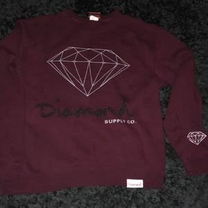Diamond Supply co burgundy sweater